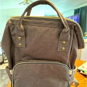 Grey Backpack Diaper Bag